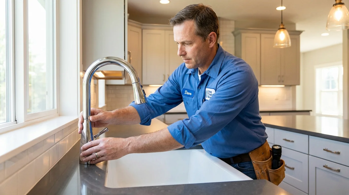 Kitchen faucet installation by Johns Plumbing LLC in Haskins